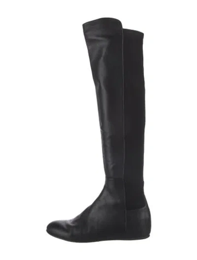 Pre-owned Stuart Weitzman Leather Boots In Black