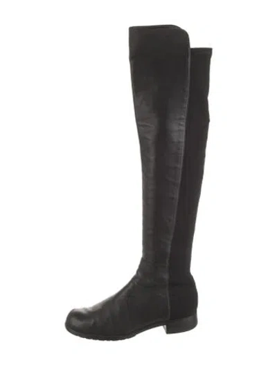 Pre-owned Stuart Weitzman Leather Boots In Black