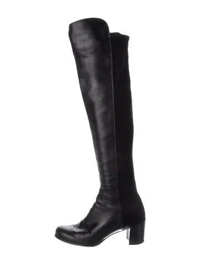 Pre-owned Stuart Weitzman Leather Boots In Black