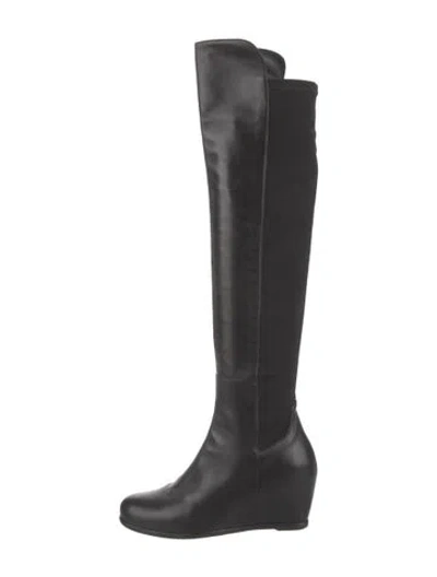 Pre-owned Stuart Weitzman Leather Boots In Black