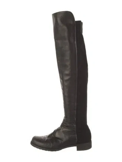 Pre-owned Stuart Weitzman Leather Boots In Black