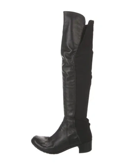 Pre-owned Stuart Weitzman Leather Boots In Black