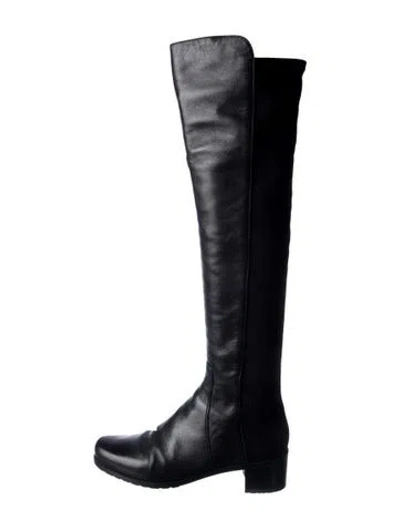 Pre-owned Stuart Weitzman Leather Boots In Black