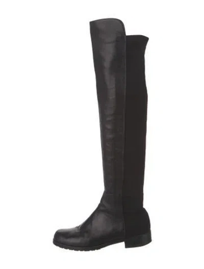 Pre-owned Stuart Weitzman Leather Boots In Black