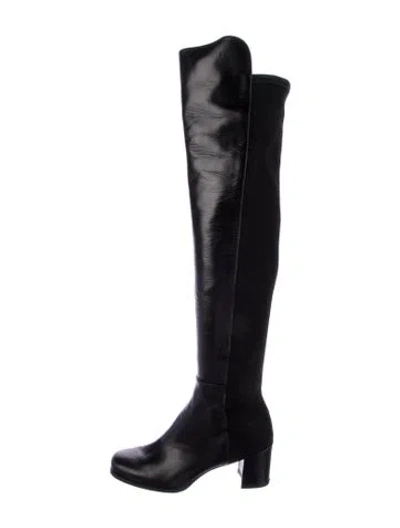 Pre-owned Stuart Weitzman Leather Boots In Black