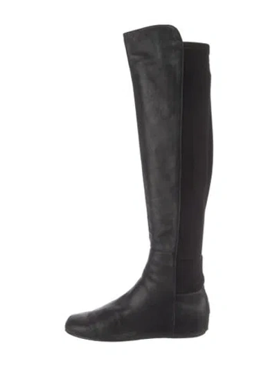 Pre-owned Stuart Weitzman Leather Boots In Black