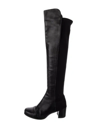 Pre-owned Stuart Weitzman Leather Boots In Black