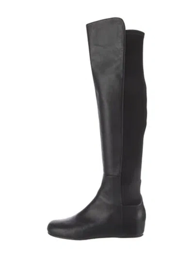 Pre-owned Stuart Weitzman Leather Boots In Black