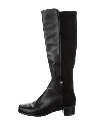 Pre-owned Stuart Weitzman Leather Boots In Black