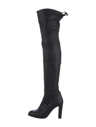 Pre-owned Stuart Weitzman Leather Boots In Black