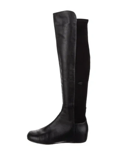 Pre-owned Stuart Weitzman Leather Boots In Black