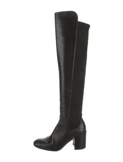Pre-owned Stuart Weitzman Leather Boots In Black