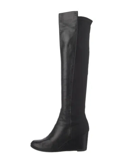 Pre-owned Stuart Weitzman Leather Boots In Black