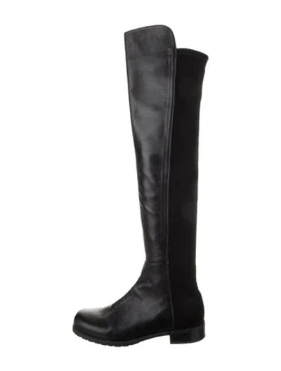 Pre-owned Stuart Weitzman Leather Boots In Black