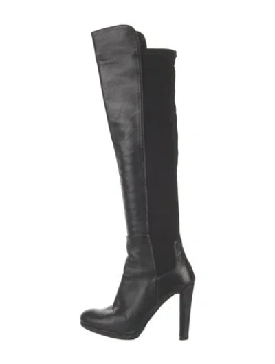 Pre-owned Stuart Weitzman Leather Boots In Black