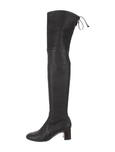 Pre-owned Stuart Weitzman Leather Boots In Black