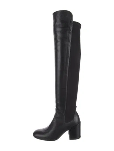 Pre-owned Stuart Weitzman Leather Boots In Black