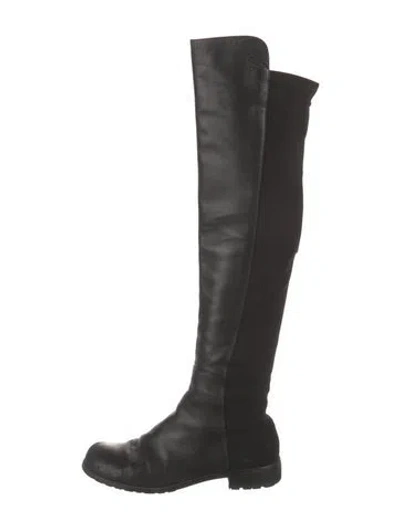 Pre-owned Stuart Weitzman Leather Boots In Black