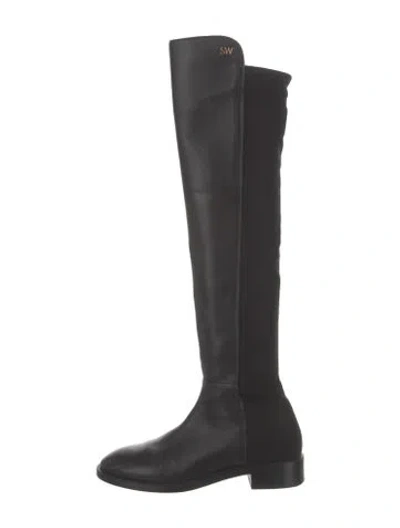 Pre-owned Stuart Weitzman Leather Boots In Black