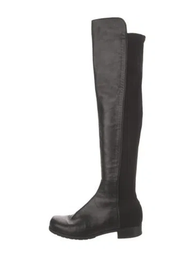 Pre-owned Stuart Weitzman Leather Boots In Black