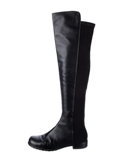 Pre-owned Stuart Weitzman Leather Boots In Black