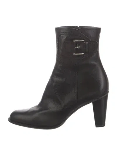 Pre-owned Stuart Weitzman Leather Boots In Black