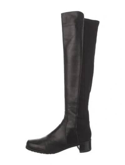Pre-owned Stuart Weitzman Leather Boots In Black