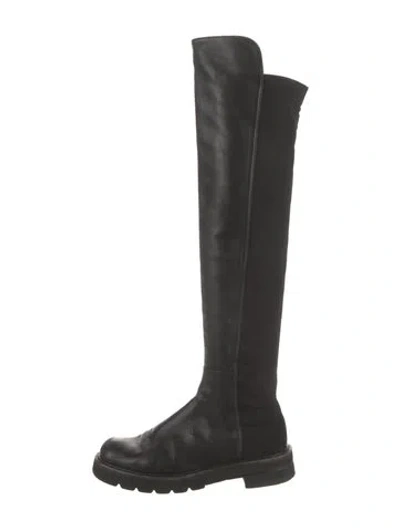 Pre-owned Stuart Weitzman Leather Boots In Black