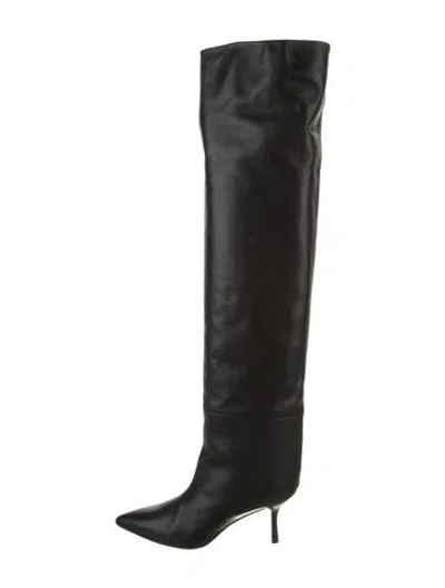 Pre-owned Stuart Weitzman Leather Boots In Black