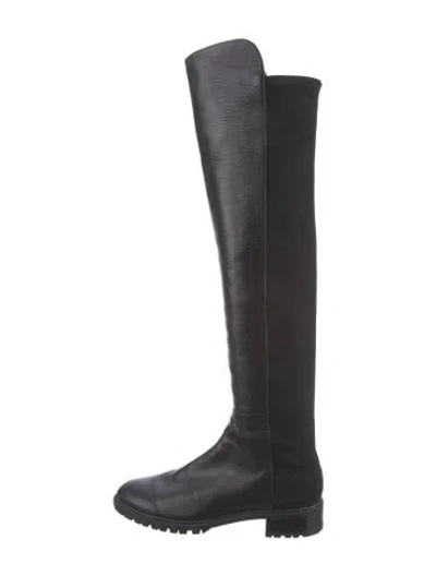 Pre-owned Stuart Weitzman Leather Boots In Black