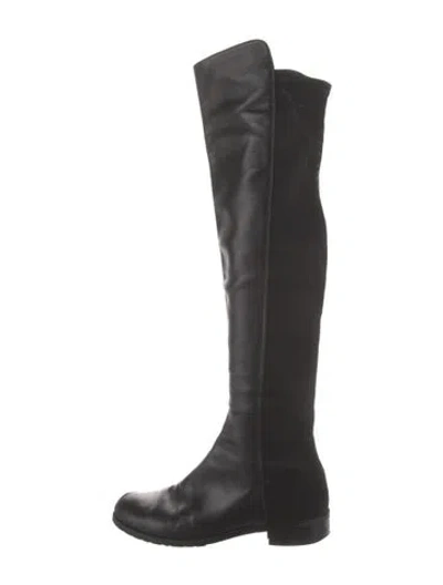 Pre-owned Stuart Weitzman Leather Boots In Black