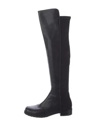 Pre-owned Stuart Weitzman Leather Boots In Black