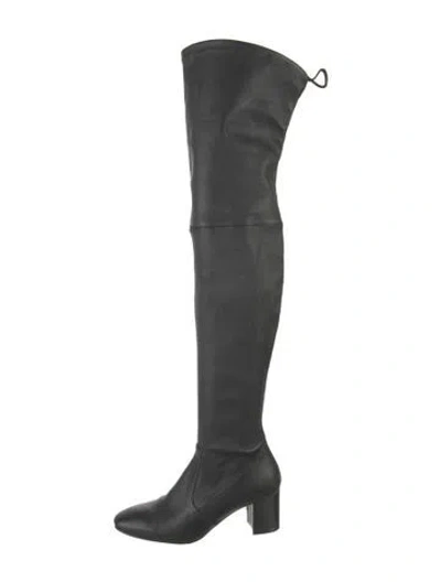 Pre-owned Stuart Weitzman Leather Boots In Black