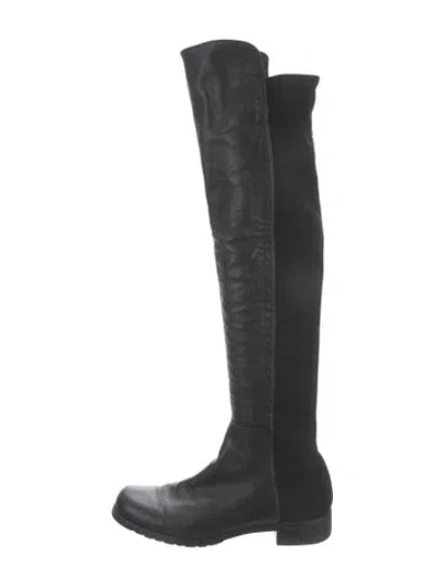 Pre-owned Stuart Weitzman Leather Boots In Black