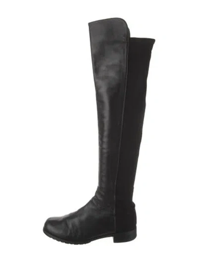 Pre-owned Stuart Weitzman Leather Boots In Black