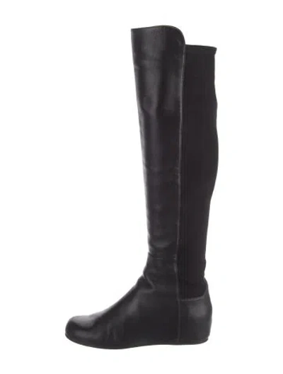 Pre-owned Stuart Weitzman Leather Boots In Black