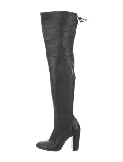 Pre-owned Stuart Weitzman Leather Boots In Black