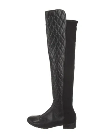 Pre-owned Stuart Weitzman Leather Boots In Black