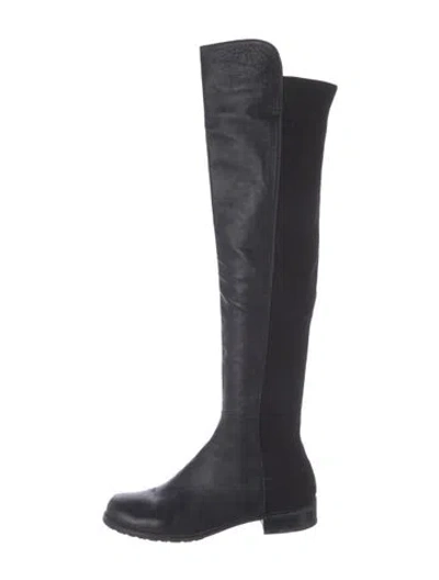 Pre-owned Stuart Weitzman Leather Boots In Black