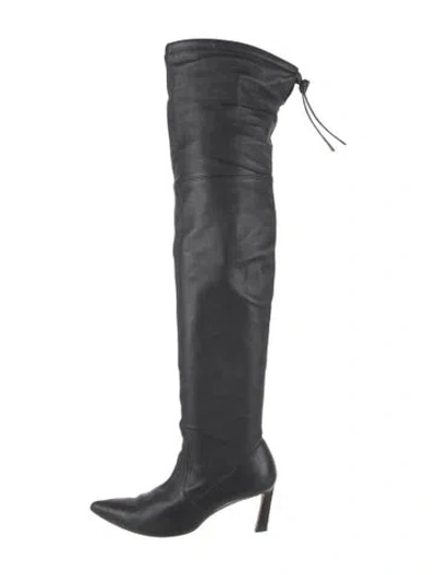Pre-owned Stuart Weitzman Leather Boots In Black
