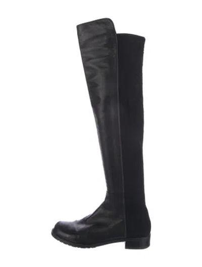 Pre-owned Stuart Weitzman Leather Boots In Black