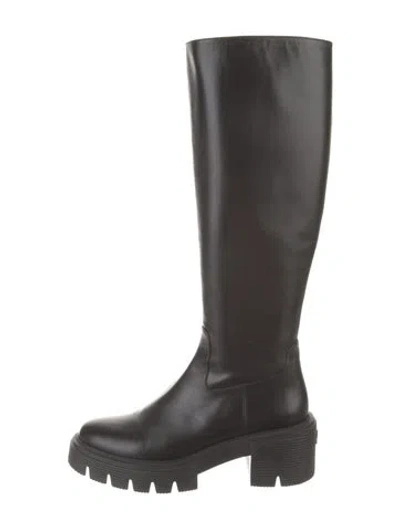 Pre-owned Stuart Weitzman Leather Boots In Black