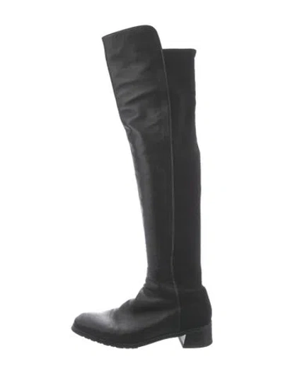 Pre-owned Stuart Weitzman Leather Boots In Black