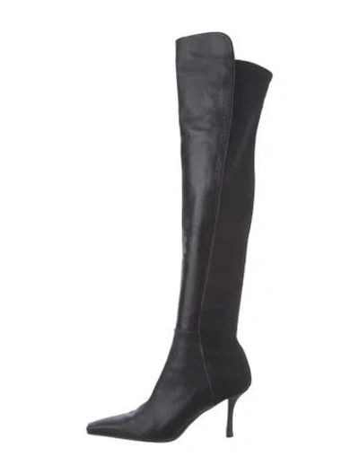 Pre-owned Stuart Weitzman Leather Boots In Black