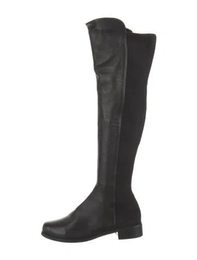 Pre-owned Stuart Weitzman Leather Boots In Black