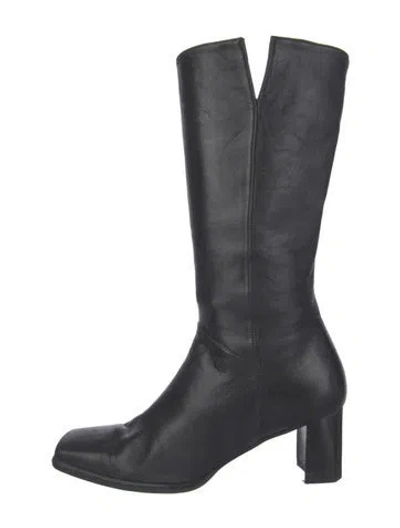 Pre-owned Stuart Weitzman Leather Boots In Black