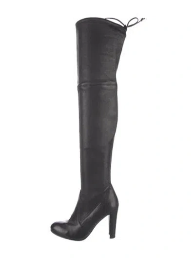 Pre-owned Stuart Weitzman Leather Boots In Black