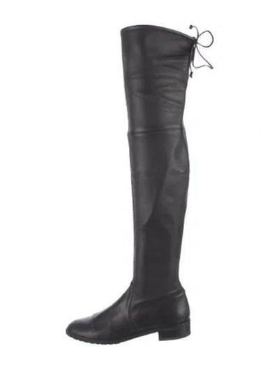 Pre-owned Stuart Weitzman Leather Boots In Black