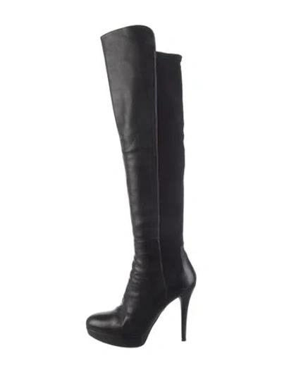 Pre-owned Stuart Weitzman Leather Boots In Black