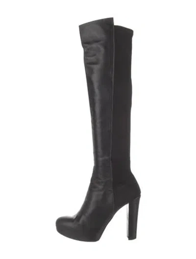 Pre-owned Stuart Weitzman Leather Boots In Black